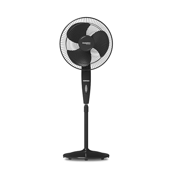 Crompton HighSpeed Torpedo 400 mm Pedestal Fan (Black)